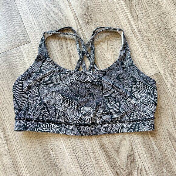 Lululemon Energy Bra in Mini Dottie Tribe White Black Size 12 - Picture 4 of 7